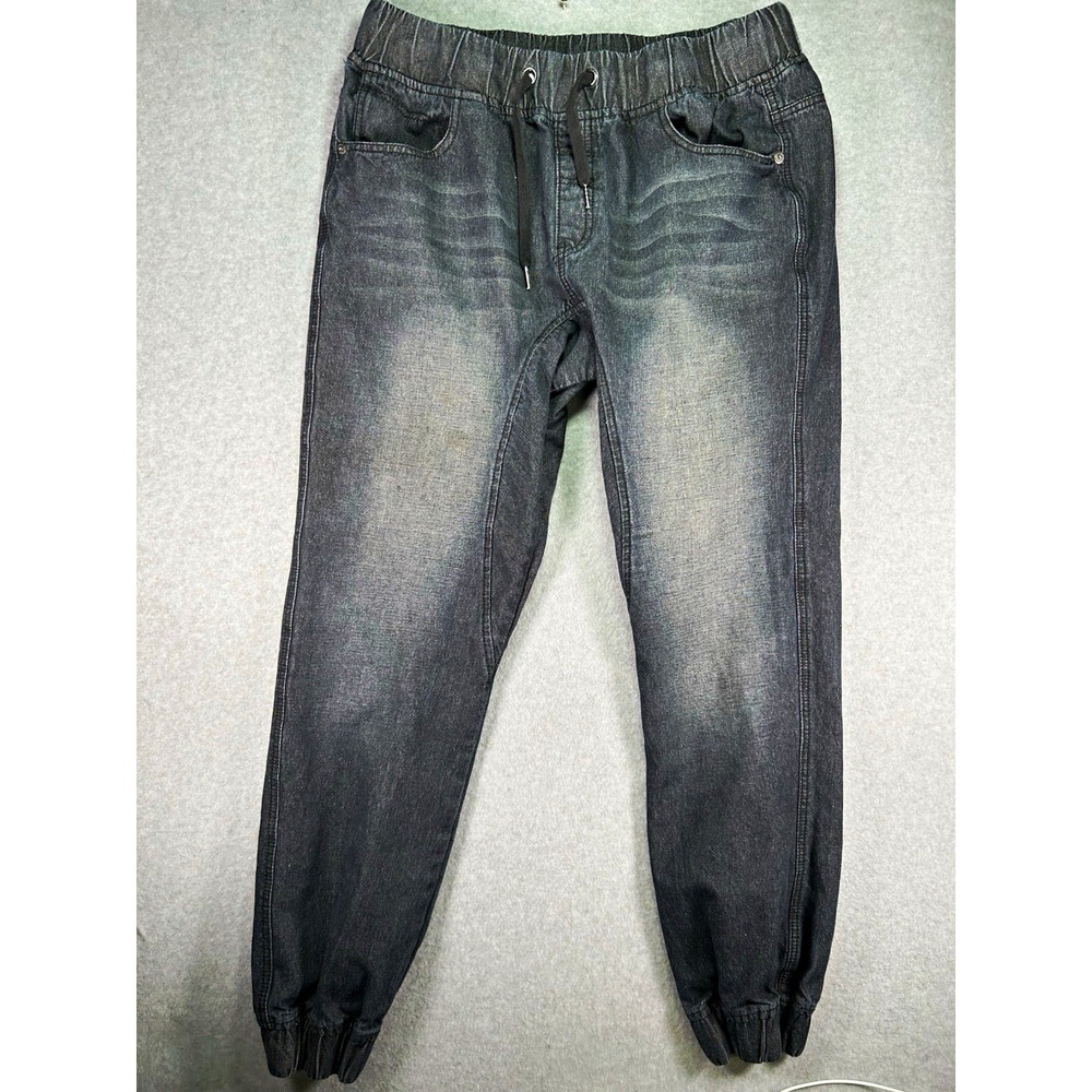 Southpole Mens Jogger Jeans XL blue Dark Wash Denim Elastic Waist Drawstring